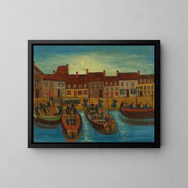 Port breton - Louis Vivin — ingelijst kunstwerk aan de muur