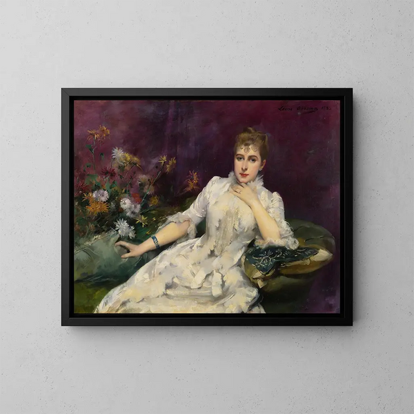 La Dame aux fleurs - Louise Abbema — ingelijst kunstwerk aan de muur