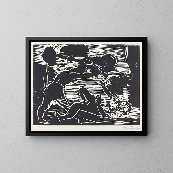 Caïn en Abel - Lovis Corinth — ingelijst kunstwerk aan de muur