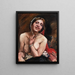 L vrouwelijk naakt kunstdruk op een stoel De actrice Gertrud Eysoldt - Lovis Corinth — ingelijst kunstwerk aan de muur