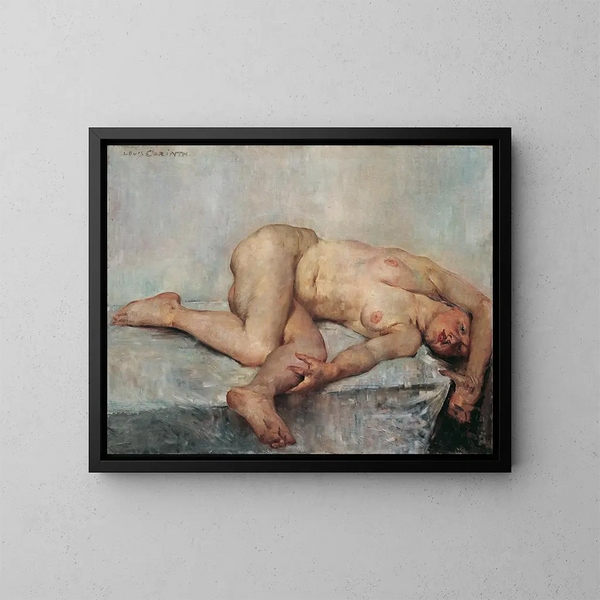 Vrouwelijk naakt liggend - Lovis Corinth — ingelijst kunstwerk aan de muur