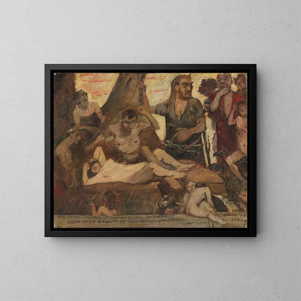 Het Homerische lachen - Lovis Corinth — ingelijst kunstwerk aan de muur