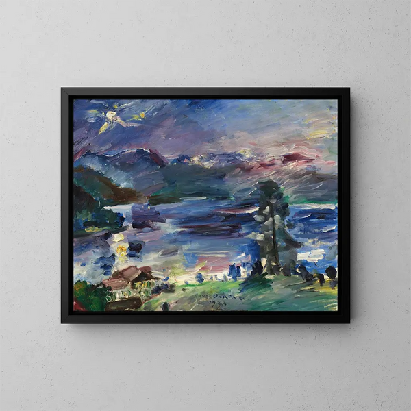 Lac de Walchensee bij maanlicht - Lovis Corinth — ingelijst kunstwerk aan de muur