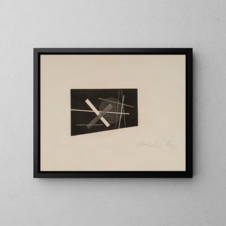 compositie - László Moholy-Nagy — ingelijst kunstwerk aan de muur