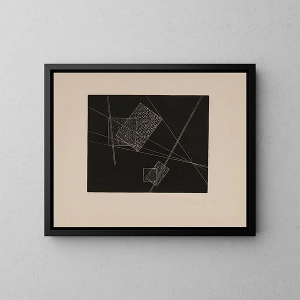 Plannen en banden - László Moholy-Nagy — ingelijst kunstwerk aan de muur