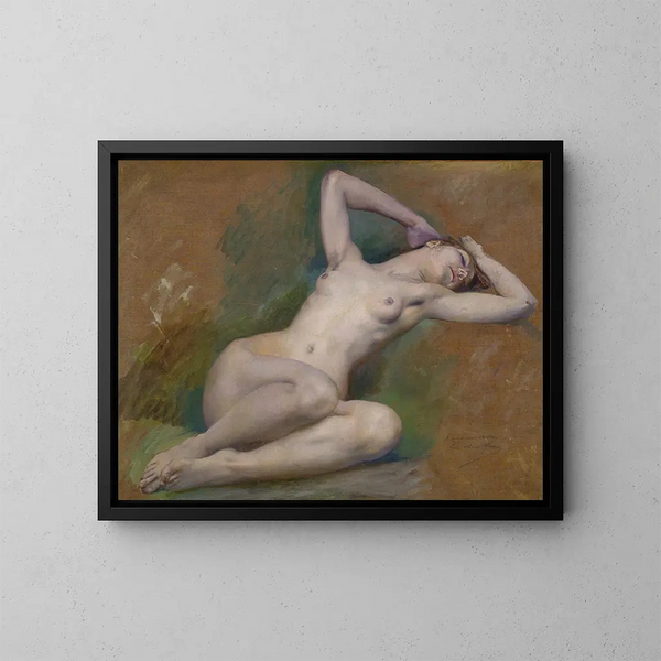 Studie voor de figuur van de Lente in de Lopra Comique van Parijs - Luc-Olivier Merson — ingelijst kunstwerk aan de muur
