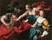 Vénus die haar zoon Énée ervan weerhoudt Hélène van Troje te doden - Luca Ferrari — weergave van het kunstwerk