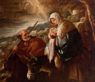 Vlucht naar Egypte - Luca Giordano — weergave van het kunstwerk