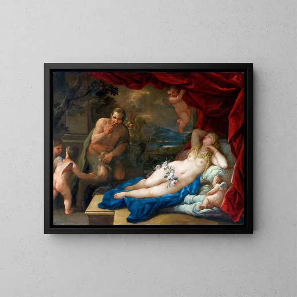 Jupiter en Antiope - Luca Giordano — ingelijst kunstwerk aan de muur