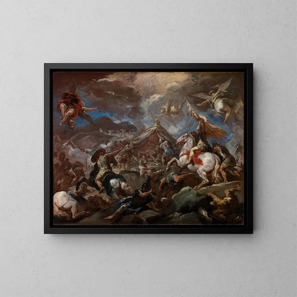 De ontdekking van het lichaam van Holofernes - Luca Giordano — ingelijst kunstwerk aan de muur