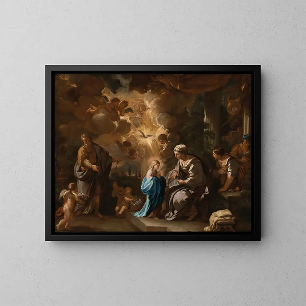 L'Éducation de la Vierge - Luca Giordano — ingelijst kunstwerk aan de muur