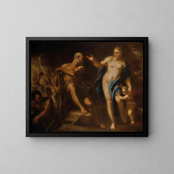 Venus in Vulcans smederij - Luca Giordano — ingelijst kunstwerk aan de muur