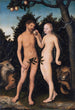 Adam en Eva in het paradijs De Val - Lucas Cranach de Oude — weergave van het kunstwerk