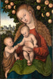 Marie met het Kind en de jonge Jean onder de appelboom - Lucas Cranach de Oude — weergave van het kunstwerk