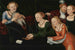 Oudeman verleid door courtisanes - Lucas Cranach de Oude — weergave van het kunstwerk