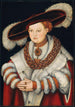 Portret van Madeleine de Saxe, echtgenote van keurvorst Joachim II van Brandenburg - Lucas Cranach de Oude — weergave van het kunstwerk