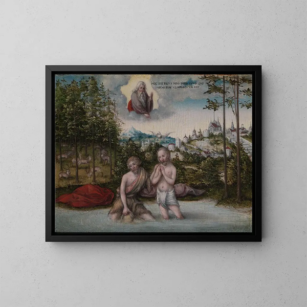 De Doop van Christus - Lucas Cranach de Oude — ingelijst kunstwerk aan de muur