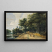 Landschapschilderij met een weg door een beukenbos - Lucas van Uden — ingelijst kunstwerk aan de muur
