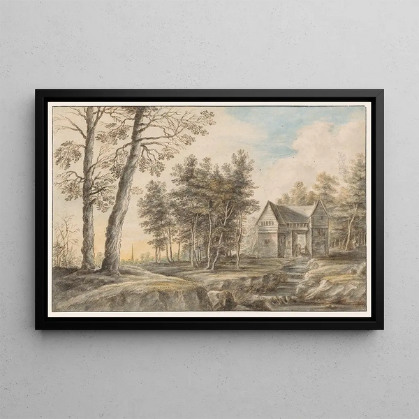 Lucas van Uden - Landschap met een watermolen.webp