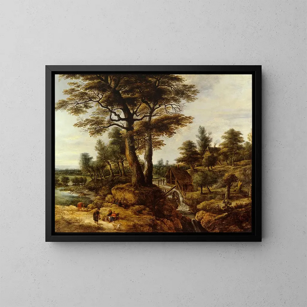 Watermolen - Lucas van Uden — ingelijst kunstwerk aan de muur
