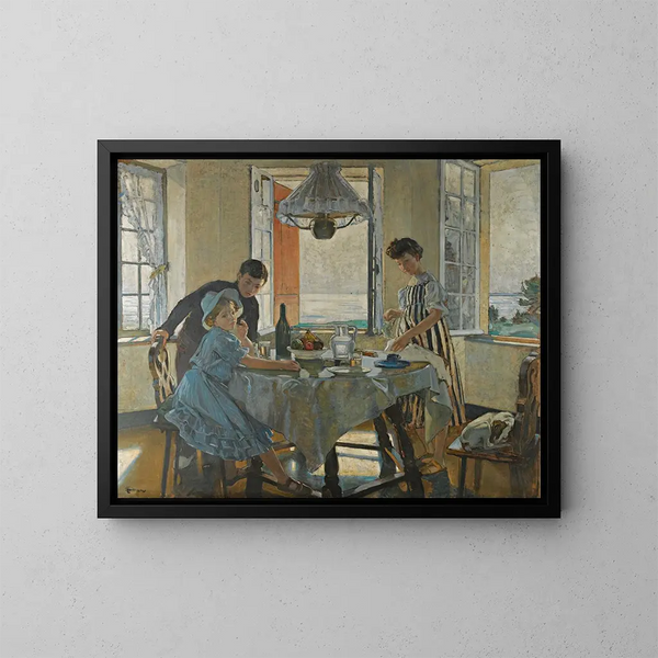 Het Ontbijt - Lucien Simon — ingelijst kunstwerk aan de muur