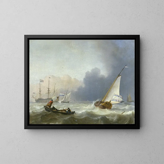 Ludolf Backhuysen - Rough Sea with a Dutch Yacht.webp