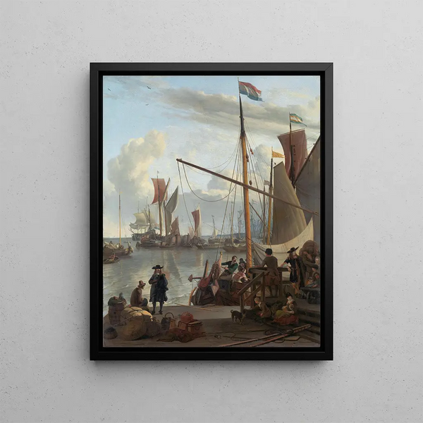 Ludolf Backhuysen - The Y at Amsterdam seen from the Mosselsteiger mussel pier.webp