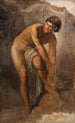 an Italian man's figure in a rocky landscape - Ludvig Abelin Schou — artwork view