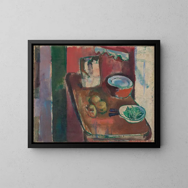De rode keuken - Ludvig Karsten — ingelijst kunstwerk aan de muur