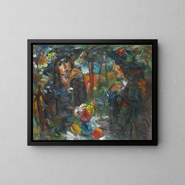 Twee vrouwen aan de tafel - Ludvig Karsten — ingelijst kunstwerk aan de muur