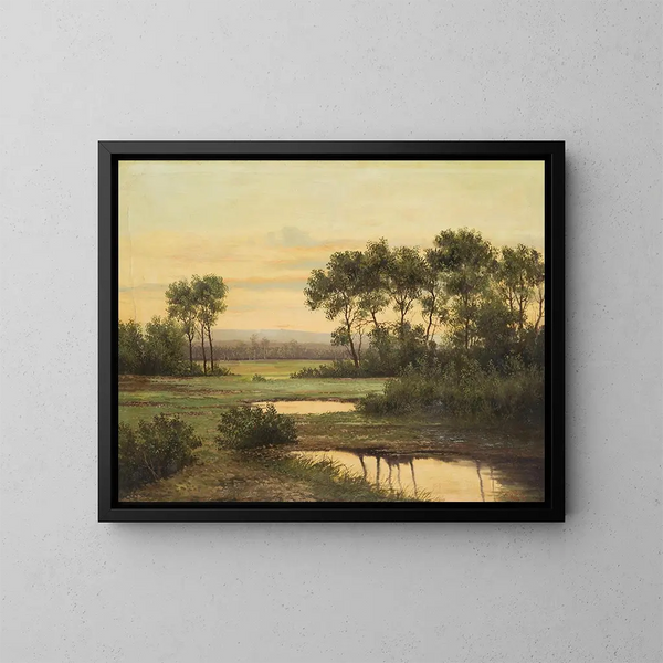 Landschapskunstdruk van eind van de dag - Ludvík Bartók — ingelijst kunstwerk aan de muur