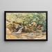 Studie van waterval en struiken - Ludwig Correggio — ingelijst kunstwerk aan de muur
