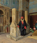 Bidden in de Blauwe Moskee van Caïro - Ludwig Deutsch — weergave van het kunstwerk