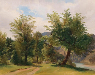 Landschap met rivier - Ludwig Halauska — weergave van het kunstwerk