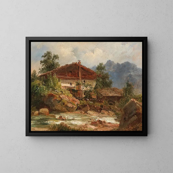 Landschap in Tirol - Ludwig Halauska — ingelijst kunstwerk aan de muur