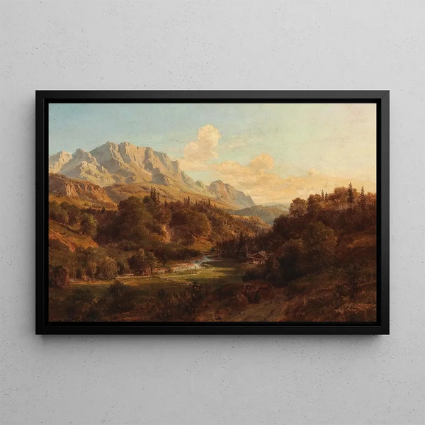 Ludwig Halauska - Motiv bei Niederdorf Tirol in the background the Wild Kaiser mountains.webp