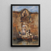 Moines buying fish in front of the Madonna della Misericordia gate - Ludwig Johann Passini — framed artwork on a wall
