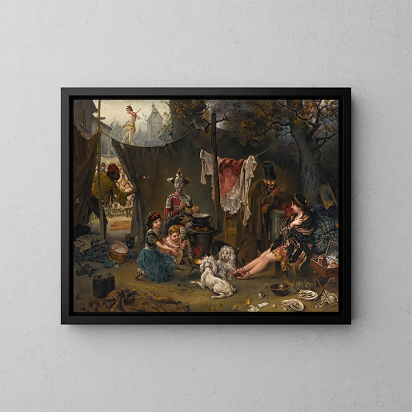 Achter de schermen - Ludwig Knaus — ingelijst kunstwerk aan de muur