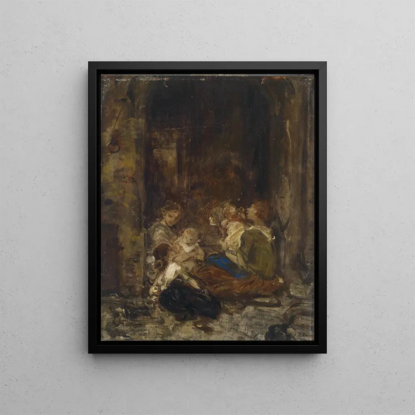 Ludwig Knaus - Mutter mit Kindern Studie.webp