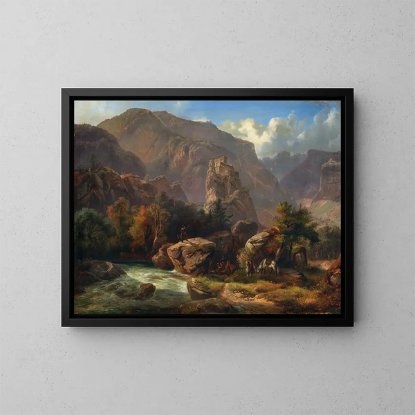 Château de Salurn en Zuid-Tirol - Ludwig Neelmeyer — ingelijst kunstwerk aan de muur