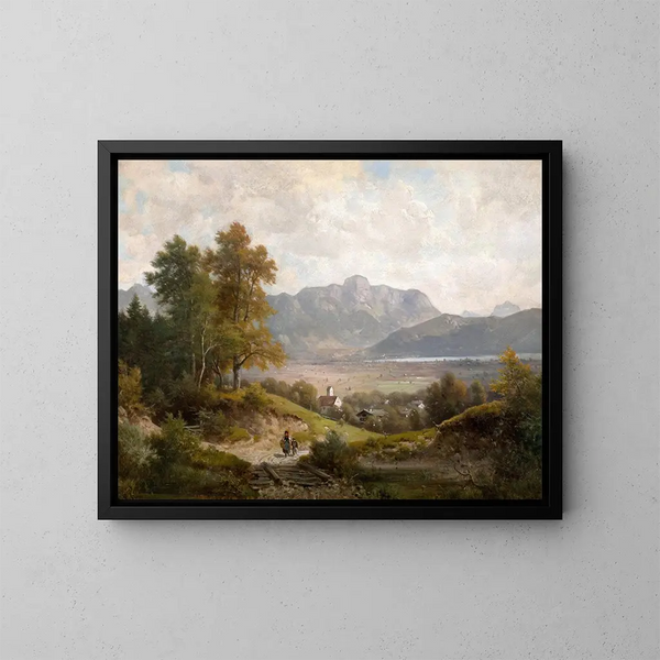 Vue sur le lac de Kochel et le Jochberg - Ludwig Sckell — ingelijst kunstwerk aan de muur