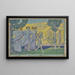 Three Young Girls Dancing and Playing Tambourine - Ludwig von Hofmann — framed artwork on a wall
