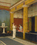 Een pompeïaanse binnenplaats - Luigi Bazzani — weergave van het kunstwerk