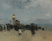 Figuren bij een vuurtoren - Luigi Loir — weergave van het kunstwerk