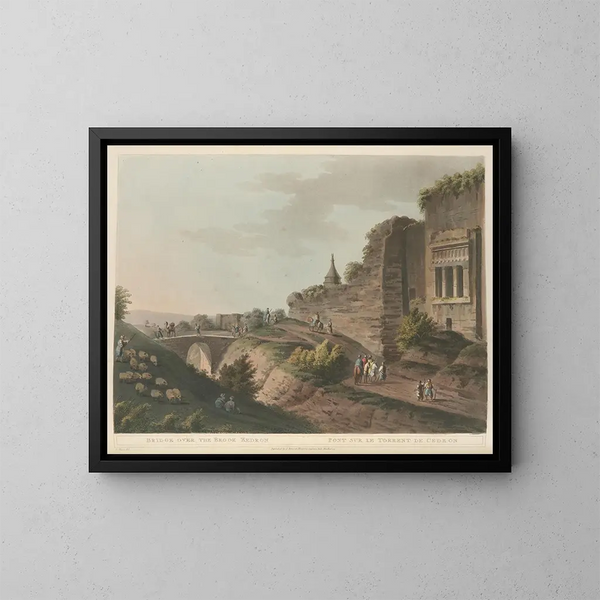 Pont sur le ruisseau de Kedron - Luigi Mayer — ingelijst kunstwerk aan de muur