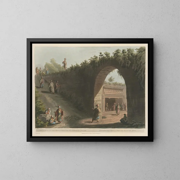 Entree van de graftombes van de koningen van Juda - Luigi Mayer — ingelijst kunstwerk aan de muur