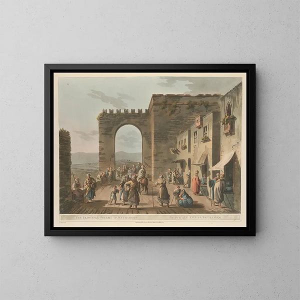 De hoofdstraat van Bethlehem - Luigi Mayer — ingelijst kunstwerk aan de muur