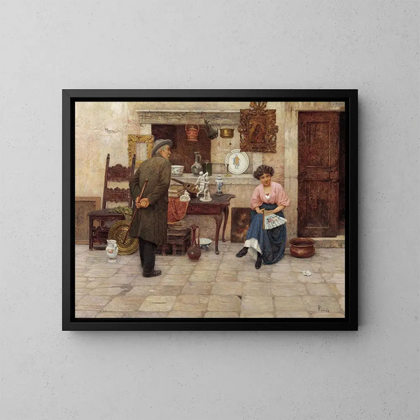 De kunstliefhebber - Luigi Pastega — ingelijst kunstwerk aan de muur
