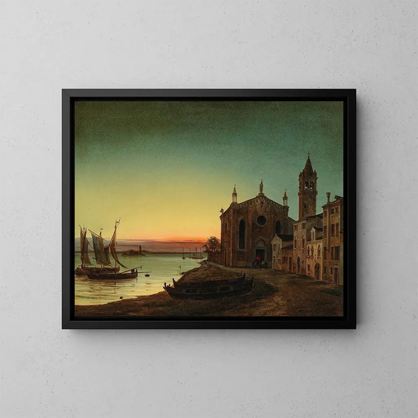 Santa Marta bij schemering - Luigi Querena — ingelijst kunstwerk aan de muur