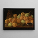 Still life with peaches, pears, and grapes - Luis Meléndez — framed artwork on a wall